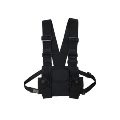 Universal Hands Free Radio Rig Chest Harness Bag Holster Holder Work Vest Rig for Two Way Radio Walkie Talkie